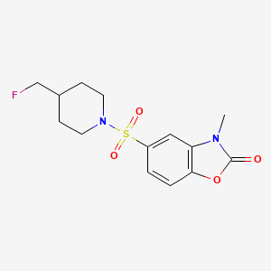 molecular formula C14H17FN2O4S B12236638 5-{[4-(Fluoromethyl)piperidin-1-yl]sulfonyl}-3-methyl-2,3-dihydro-1,3-benzoxazol-2-one 