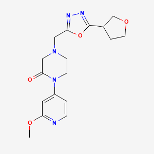 1-(2-Methoxypyridin-4-yl)-4-{[5-(oxolan-3-yl)-1,3,4-oxadiazol-2-yl]methyl}piperazin-2-one