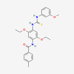 molecular formula C26H29N3O4S B1223667 N-[2,5-二乙氧基-4-[[(3-甲氧基苯胺)-硫代亚甲基]氨基]苯基]-4-甲基苯甲酰胺 