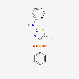 molecular formula C16H13ClN2O2S2 B1223668 5-chloro-4-(4-methylphenyl)sulfonyl-N-phenyl-2-thiazolamine 