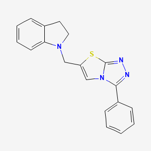 molecular formula C19H16N4S B1223670 6-(2,3-二氢吲哚-1-基甲基)-3-苯基噻唑并[2,3-c][1,2,4]三唑 