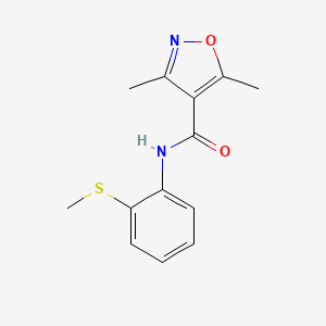 molecular formula C13H14N2O2S B1223673 3,5-dimethyl-N-[2-(methylthio)phenyl]-4-isoxazolecarboxamide 