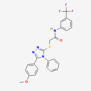 molecular formula C24H19F3N4O2S B1223675 2-[[5-(4-甲氧基苯基)-4-苯基-1,2,4-三唑-3-基]硫基]-N-[3-(三氟甲基)苯基]乙酰胺 