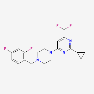 2-Cyclopropyl-4-(difluoromethyl)-6-{4-[(2,4-difluorophenyl)methyl]piperazin-1-yl}pyrimidine