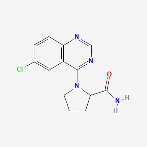 molecular formula C13H13ClN4O B12236765 1-(6-Chloroquinazolin-4-yl)pyrrolidine-2-carboxamide 