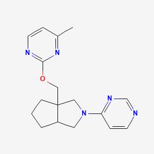 molecular formula C17H21N5O B12236777 4-(3a-{[(4-Methylpyrimidin-2-yl)oxy]methyl}-octahydrocyclopenta[c]pyrrol-2-yl)pyrimidine 