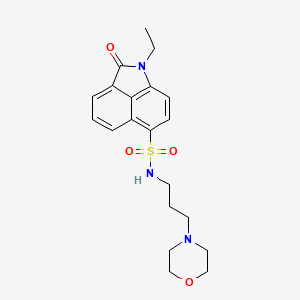 molecular formula C20H25N3O4S B1223679 1-ethyl-N-[3-(4-morpholinyl)propyl]-2-oxo-6-benzo[cd]indolesulfonamide 