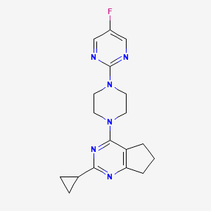 2-(4-{2-cyclopropyl-5H,6H,7H-cyclopenta[d]pyrimidin-4-yl}piperazin-1-yl)-5-fluoropyrimidine