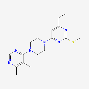 4-[4-(5,6-Dimethylpyrimidin-4-yl)piperazin-1-yl]-6-ethyl-2-(methylsulfanyl)pyrimidine