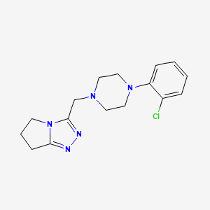 molecular formula C16H20ClN5 B12236830 1-(2-chlorophenyl)-4-({5H,6H,7H-pyrrolo[2,1-c][1,2,4]triazol-3-yl}methyl)piperazine 