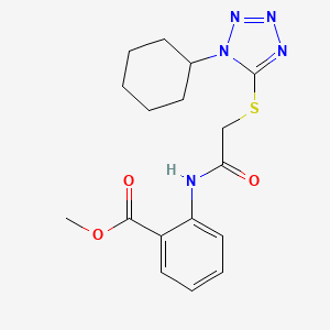 molecular formula C17H21N5O3S B1223684 2-[[2-[(1-环己基-5-四唑基)硫代]-1-氧代乙基]氨基]苯甲酸甲酯 