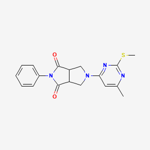 molecular formula C18H18N4O2S B12236853 5-[6-Methyl-2-(methylsulfanyl)pyrimidin-4-yl]-2-phenyl-octahydropyrrolo[3,4-c]pyrrole-1,3-dione 