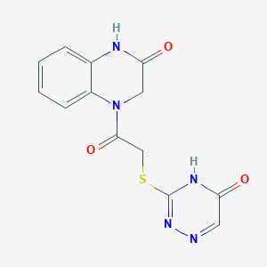 molecular formula C13H11N5O3S B12236859 4-{[(5-hydroxy-1,2,4-triazin-3-yl)sulfanyl]acetyl}-3,4-dihydroquinoxalin-2(1H)-one 