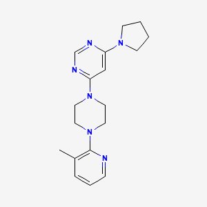 molecular formula C18H24N6 B12236879 4-[4-(3-Methylpyridin-2-yl)piperazin-1-yl]-6-(pyrrolidin-1-yl)pyrimidine 