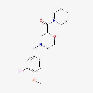 molecular formula C18H25FN2O3 B12236884 4-[(3-Fluoro-4-methoxyphenyl)methyl]-2-(piperidine-1-carbonyl)morpholine 