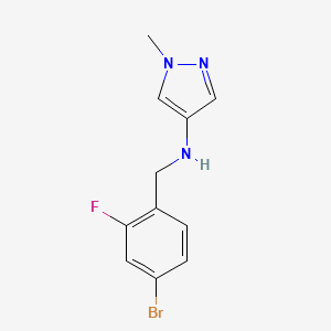 molecular formula C11H11BrFN3 B12236888 N-[(4-bromo-2-fluorophenyl)methyl]-1-methyl-1H-pyrazol-4-amine 