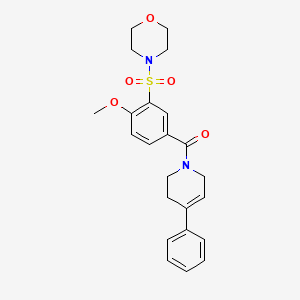molecular formula C23H26N2O5S B1223689 [4-methoxy-3-(4-morpholinylsulfonyl)phenyl]-(4-phenyl-3,6-dihydro-2H-pyridin-1-yl)methanone 