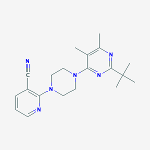 2-[4-(2-Tert-butyl-5,6-dimethylpyrimidin-4-yl)piperazin-1-yl]pyridine-3-carbonitrile