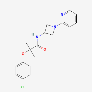 molecular formula C18H20ClN3O2 B12236952 2-(4-chlorophenoxy)-2-methyl-N-[1-(pyridin-2-yl)azetidin-3-yl]propanamide 