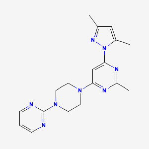 4-(3,5-dimethyl-1H-pyrazol-1-yl)-2-methyl-6-[4-(pyrimidin-2-yl)piperazin-1-yl]pyrimidine