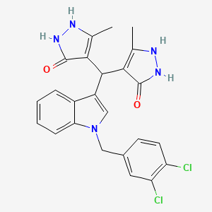 4-[[1-[(3,4-Dichlorophenyl)methyl]-3-indolyl]-(3-methyl-5-oxo-1,2-dihydropyrazol-4-yl)methyl]-5-methyl-1,2-dihydropyrazol-3-one