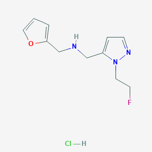 molecular formula C11H15ClFN3O B12237006 1-[1-(2-fluoroethyl)-1H-pyrazol-5-yl]-N-(2-furylmethyl)methanamine 