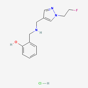 2-[[[1-(2-Fluoroethyl)pyrazol-4-yl]methylamino]methyl]phenol;hydrochloride