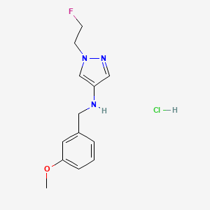 1-(2-fluoroethyl)-N-[(3-methoxyphenyl)methyl]pyrazol-4-amine;hydrochloride