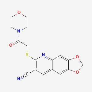 6-[[2-(4-Morpholinyl)-2-oxoethyl]thio]-[1,3]dioxolo[4,5-g]quinoline-7-carbonitrile