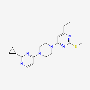 4-[4-(2-Cyclopropylpyrimidin-4-yl)piperazin-1-yl]-6-ethyl-2-(methylsulfanyl)pyrimidine