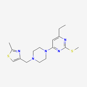 4-Ethyl-6-{4-[(2-methyl-1,3-thiazol-4-yl)methyl]piperazin-1-yl}-2-(methylsulfanyl)pyrimidine