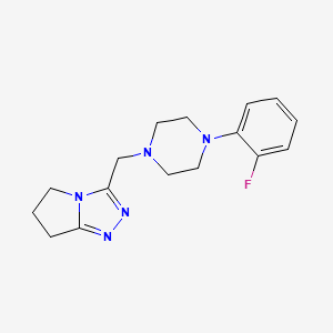 molecular formula C16H20FN5 B12237123 1-(2-fluorophenyl)-4-({5H,6H,7H-pyrrolo[2,1-c][1,2,4]triazol-3-yl}methyl)piperazine 