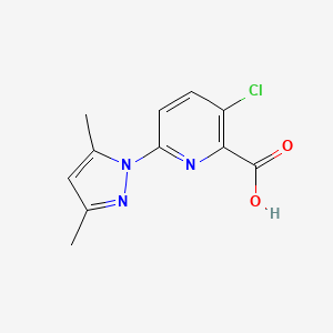 molecular formula C11H10ClN3O2 B1223713 3-chloro-6-(3,5-dimethyl-1H-pyrazol-1-yl)pyridine-2-carboxylic acid CAS No. 882223-35-0