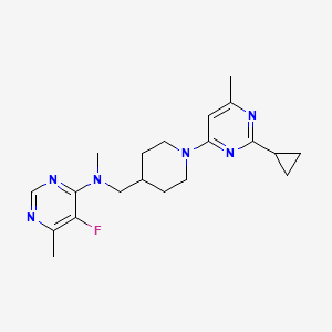 N-{[1-(2-cyclopropyl-6-methylpyrimidin-4-yl)piperidin-4-yl]methyl}-5-fluoro-N,6-dimethylpyrimidin-4-amine