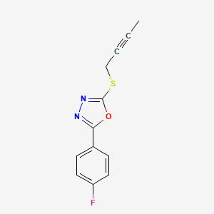 2-(But-2-yn-1-ylsulfanyl)-5-(4-fluorophenyl)-1,3,4-oxadiazole