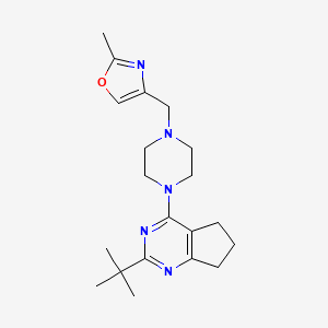 1-{2-tert-butyl-5H,6H,7H-cyclopenta[d]pyrimidin-4-yl}-4-[(2-methyl-1,3-oxazol-4-yl)methyl]piperazine