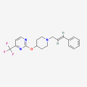 molecular formula C19H20F3N3O B12237329 2-({1-[(2E)-3-phenylprop-2-en-1-yl]piperidin-4-yl}oxy)-4-(trifluoromethyl)pyrimidine 