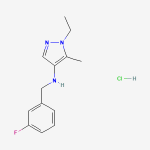 1-ethyl-N-[(3-fluorophenyl)methyl]-5-methylpyrazol-4-amine;hydrochloride