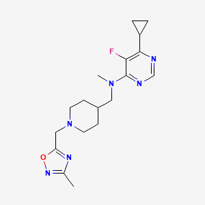 6-cyclopropyl-5-fluoro-N-methyl-N-({1-[(3-methyl-1,2,4-oxadiazol-5-yl)methyl]piperidin-4-yl}methyl)pyrimidin-4-amine