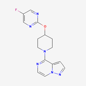 5-Fluoro-2-[(1-{pyrazolo[1,5-a]pyrazin-4-yl}piperidin-4-yl)oxy]pyrimidine