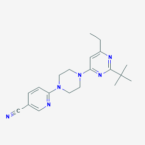 molecular formula C20H26N6 B12237376 6-[4-(2-Tert-butyl-6-ethylpyrimidin-4-yl)piperazin-1-yl]pyridine-3-carbonitrile 