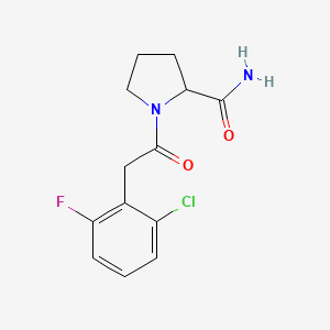 molecular formula C13H14ClFN2O2 B12237382 1-[2-(2-Chloro-6-fluorophenyl)acetyl]pyrrolidine-2-carboxamide 