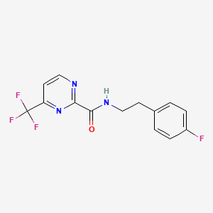 molecular formula C14H11F4N3O B12237389 N-[2-(4-fluorophenyl)ethyl]-4-(trifluoromethyl)pyrimidine-2-carboxamide 