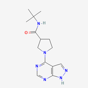 molecular formula C14H20N6O B12237438 N-tert-butyl-1-{1H-pyrazolo[3,4-d]pyrimidin-4-yl}pyrrolidine-3-carboxamide 