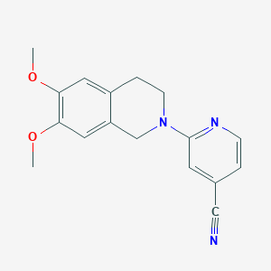 molecular formula C17H17N3O2 B12237445 2-(6,7-Dimethoxy-1,2,3,4-tetrahydroisoquinolin-2-yl)pyridine-4-carbonitrile 