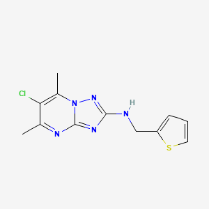 molecular formula C12H12ClN5S B1223746 6-chloro-5,7-dimethyl-N-(thiophen-2-ylmethyl)-[1,2,4]triazolo[1,5-a]pyrimidin-2-amine 