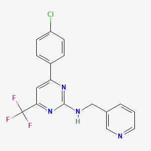 molecular formula C17H12ClF3N4 B1223747 4-(4-chlorophenyl)-N-(3-pyridinylmethyl)-6-(trifluoromethyl)-2-pyrimidinamine 