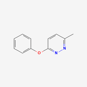 molecular formula C11H10N2O B12237471 3-Methyl-6-phenoxypyridazine 