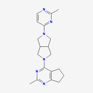 molecular formula C19H24N6 B12237479 2-methyl-4-(5-{2-methyl-5H,6H,7H-cyclopenta[d]pyrimidin-4-yl}-octahydropyrrolo[3,4-c]pyrrol-2-yl)pyrimidine 