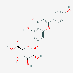 molecular formula C22H20O11 B122375 (2S,3S,4S,5R,6S)-Methyl 3,4,5-trihydroxy-6-((5-hydroxy-2-(4-hydroxyphenyl)-4-oxo-4H-chromen-7-yl)oxy)tetrahydro-2H-pyran-2-carboxylate CAS No. 53538-13-9